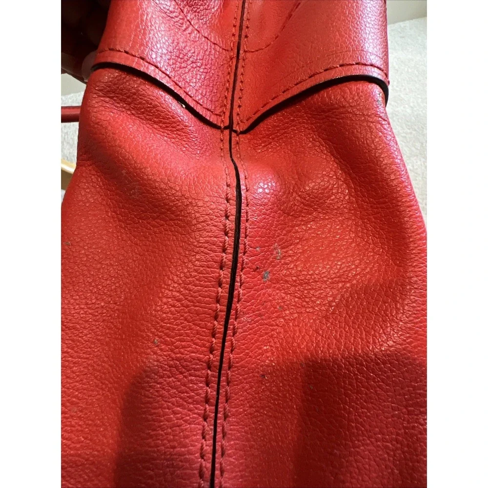 Kate Spade Elena‎ Villabella Orange Red Shoulder Bag Leather Handbag Bow Satchel